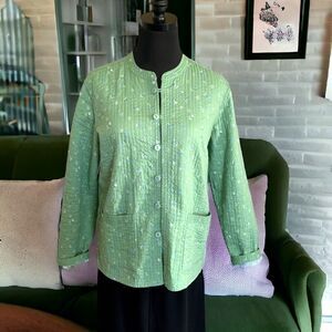 2 Looks! Hand Sewn Quilted Spring Jacket, Fully Reversible with Pockets